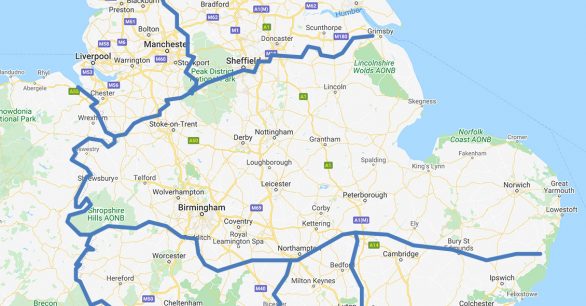 Map of Midlands UK